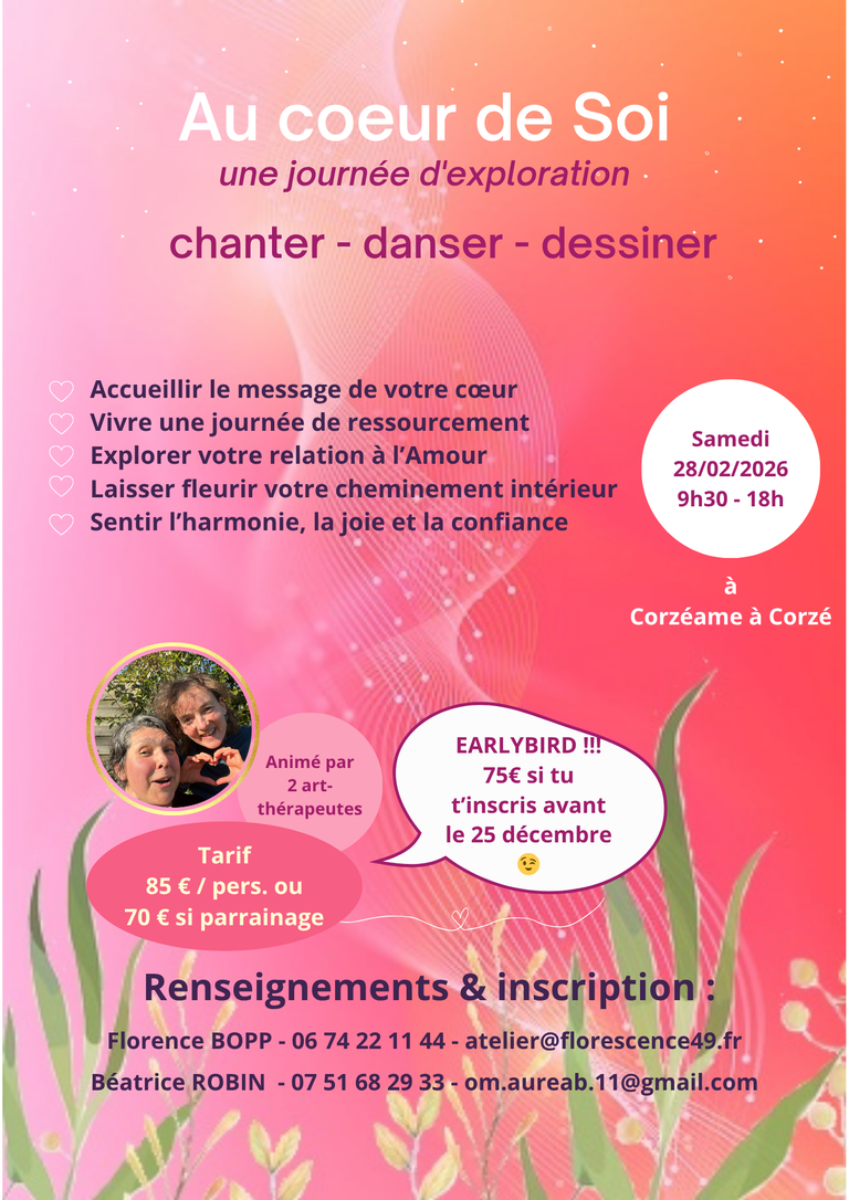 Journée au Coeur de Soi proposée par Florence BOPP - Florescence et Béatrice ROBIN
